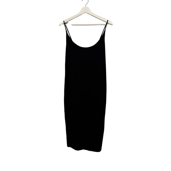 H&M Ribbed Midi Dress | Black | Size Medium - Picture 2 of 5